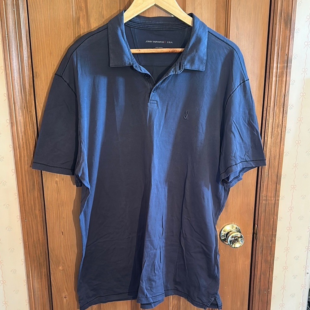 John Varvatos Men's Navy Polo Shirt Size XL